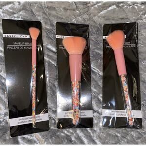 Sassy + Chic Candy Sprinkles‎ Makeup Brush Kit Lot Of 3